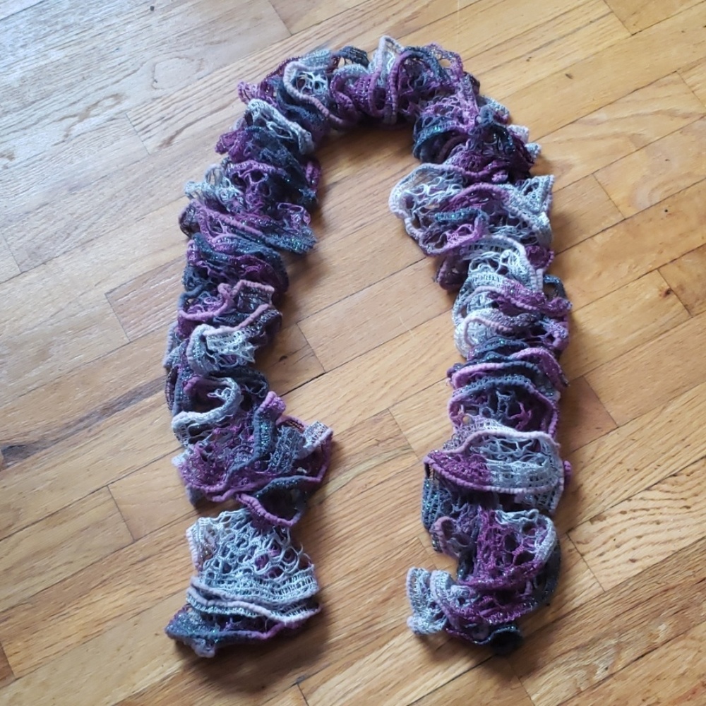 Multi Colored Crocheted Scarf, Handmade - Picture 5 of 5